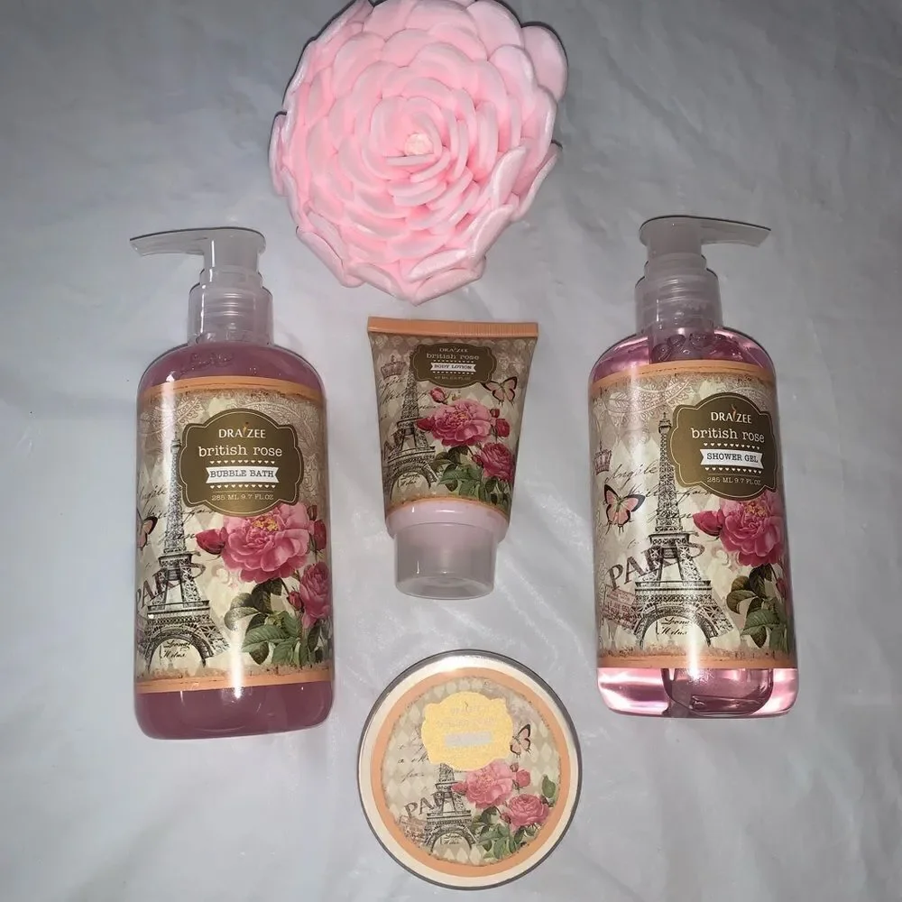 Draizee British Rose Bath Set